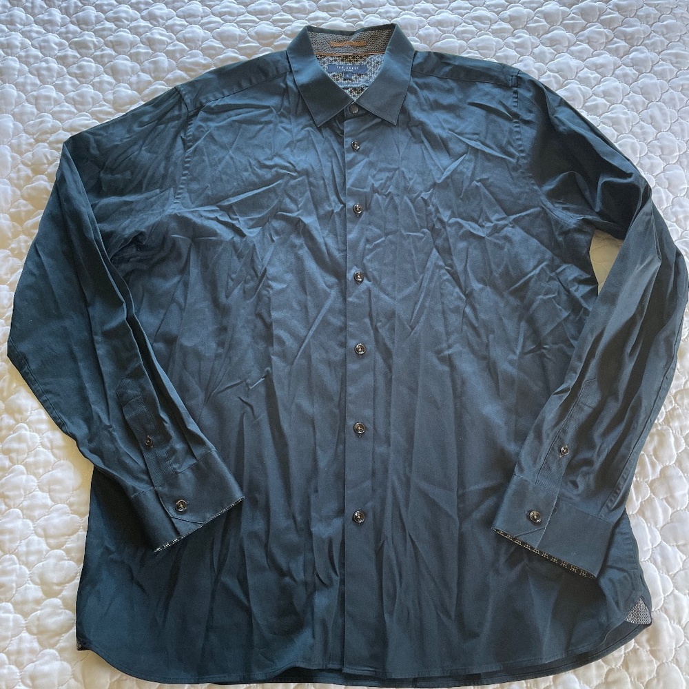 Ted Baker London Navy Button Down Size 6 (XXL)‎